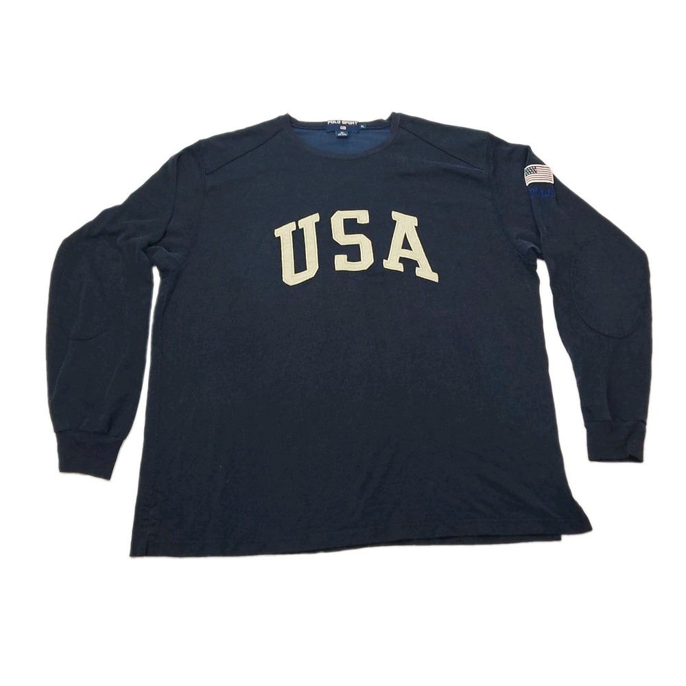 Vintage Polo Sport Ralph Lauren Sweatshirt Mens XL Blue USA Crewneck 90s